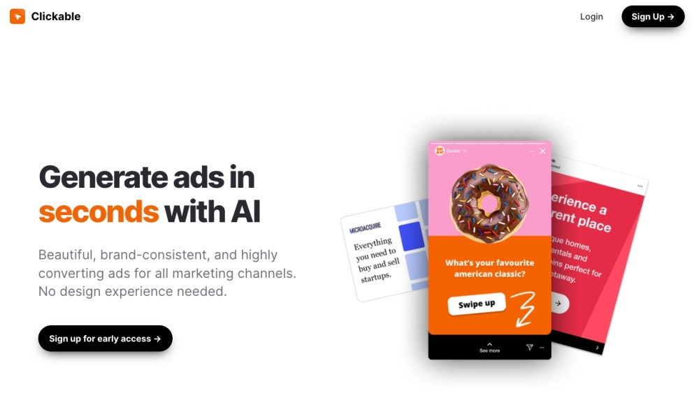 Clickable: AI Tool for Beautiful, Brand-Consistent Ads