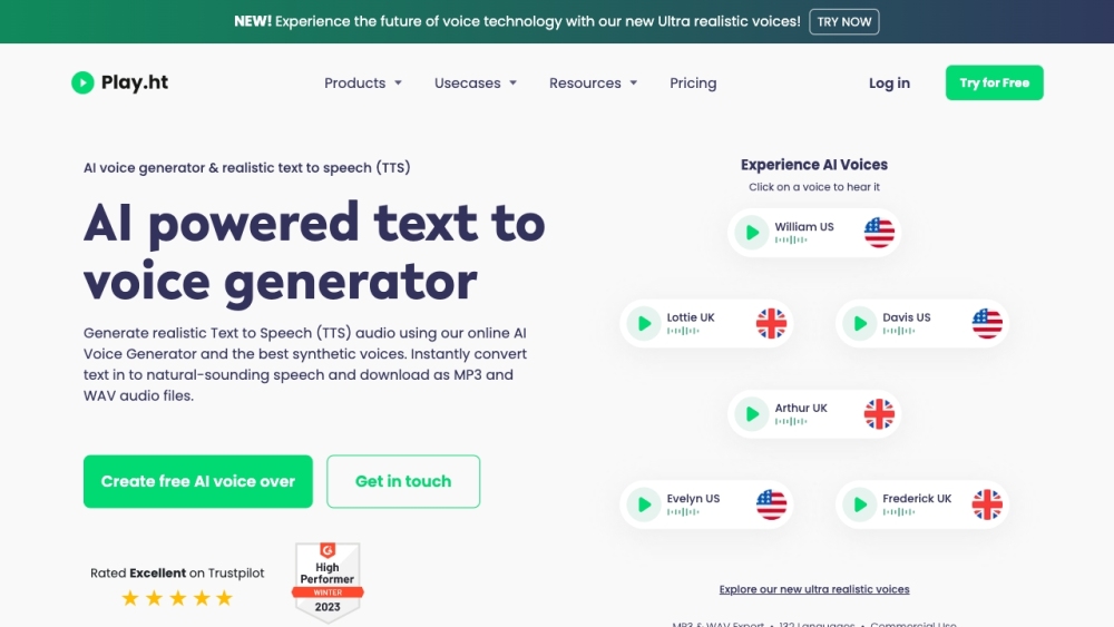 PlayHT: AI Tool for Realistic Text-to-Speech