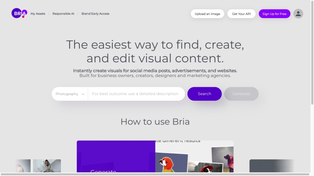 BRIA.ai: Visual Generative AI Tool