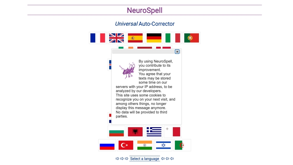 NeuroSpell Website screenshot