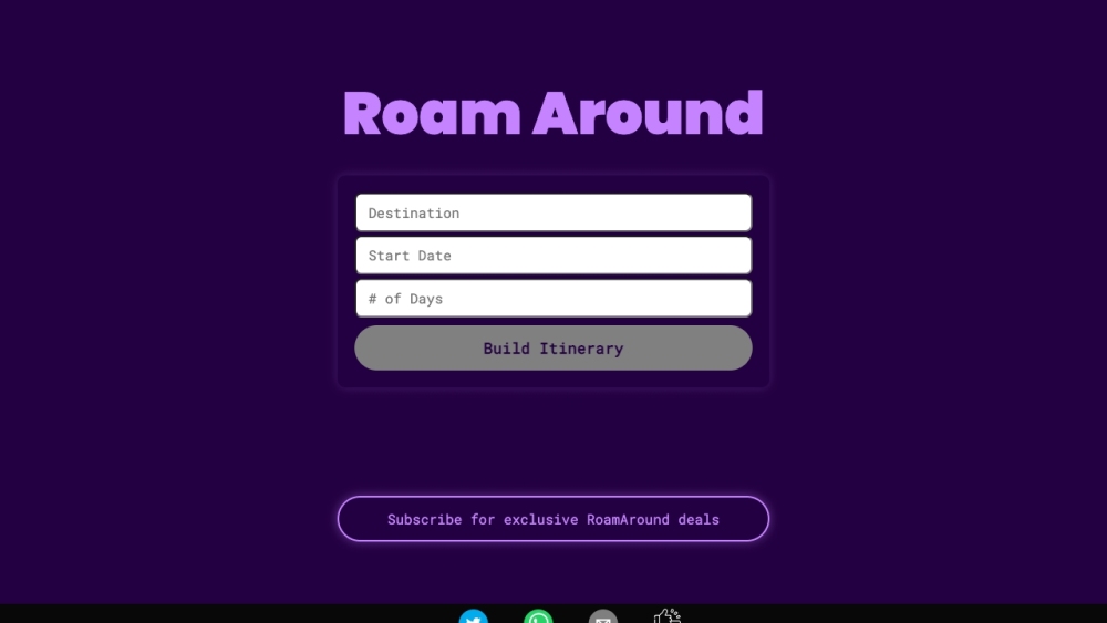 Roam Around: AI Tool for Tailor-Made Itineraries