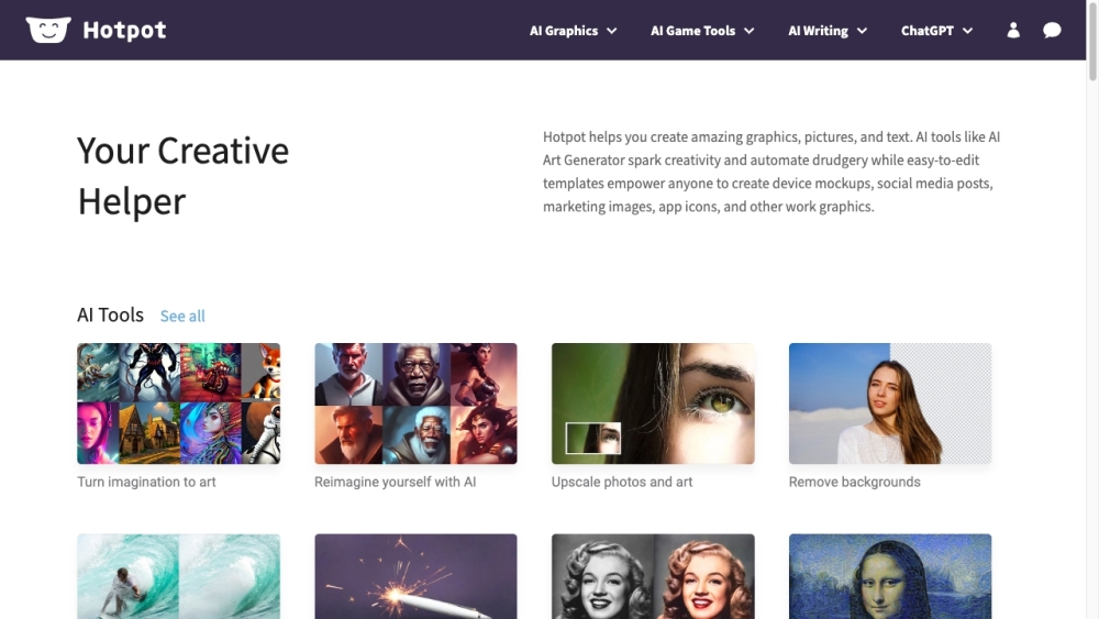 Hotpot.ai: Graphics, Pictures & Text - AI Tool