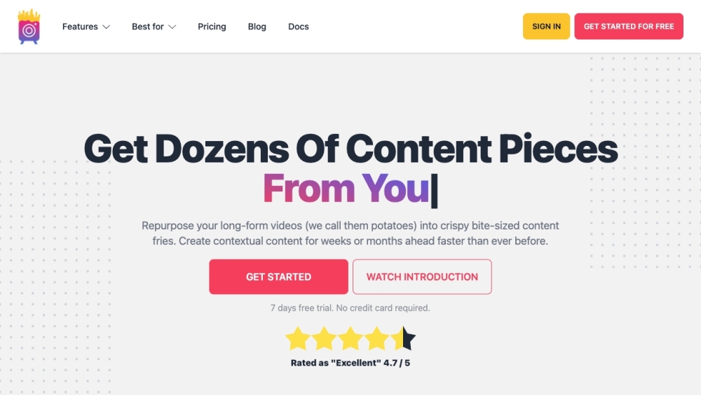 ContentFries: Turn videos into crispy & engaging content #ai tool