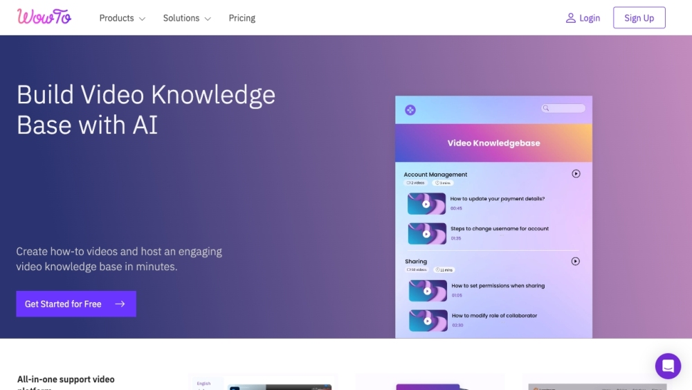 WowTo: Create How-To Videos & Host Engaging Video Knowledge Base - Ultimate AI Tool