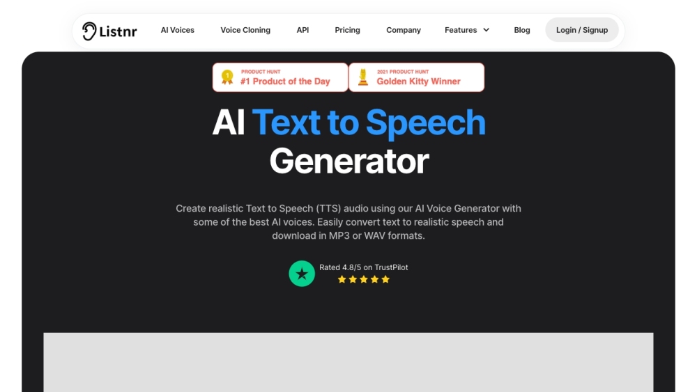 Listnr: AI Tool for Voice & Video Content