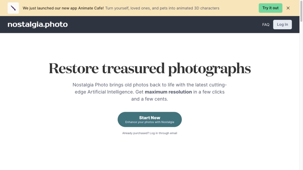 Nostalgia Photo: AI Tool to Restore Old Photos