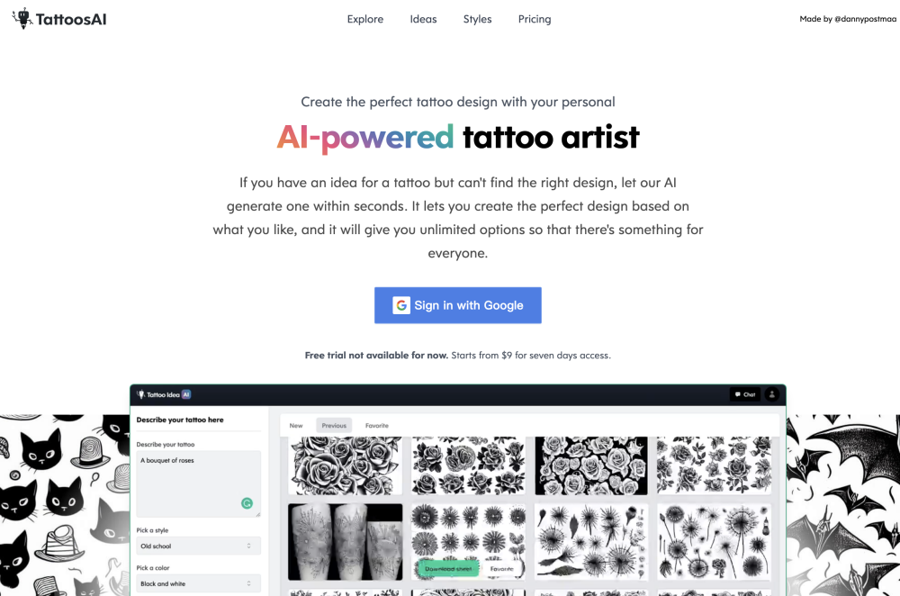 TattoosAI: Your AI Tattoo Artist & Design Tool