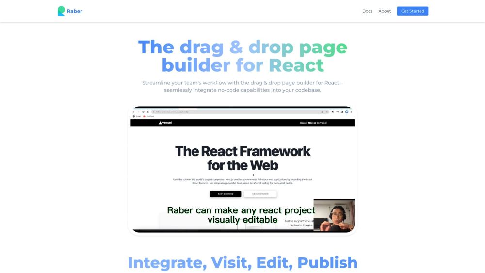 Raber: AI Tool for Visual React Page Building