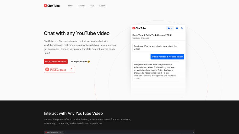 ChatTube: AI Tool to Chat with YouTube Videos