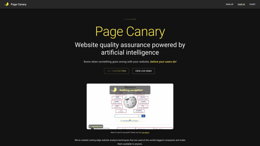 Page Canary: AI Tool for Website QA Testing