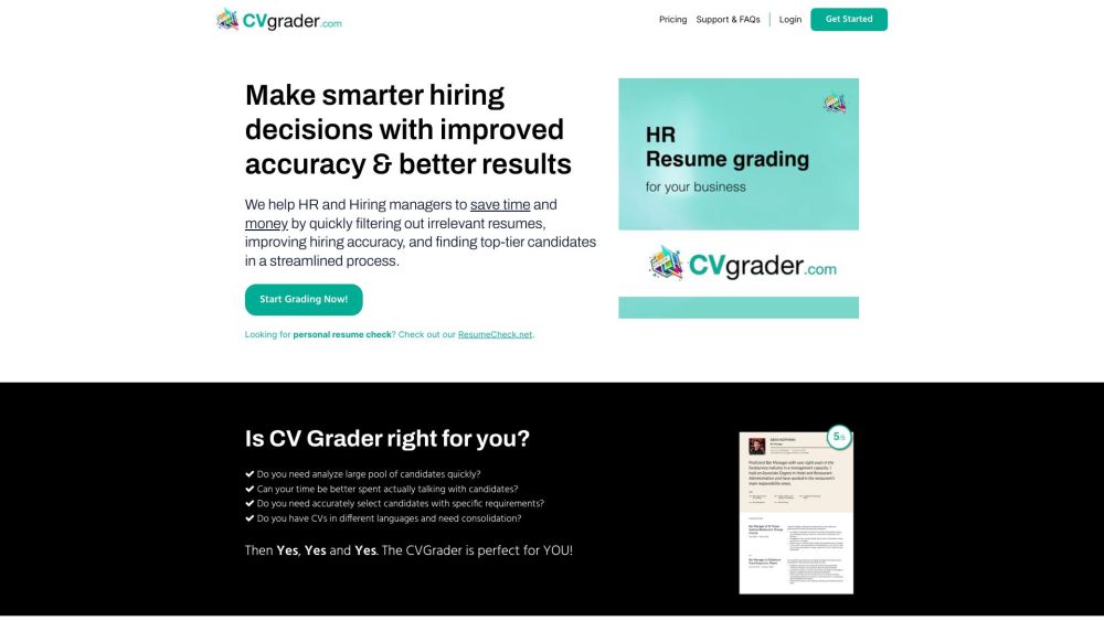 CVGrader.com: AI Tool for Job Candidates' CVs