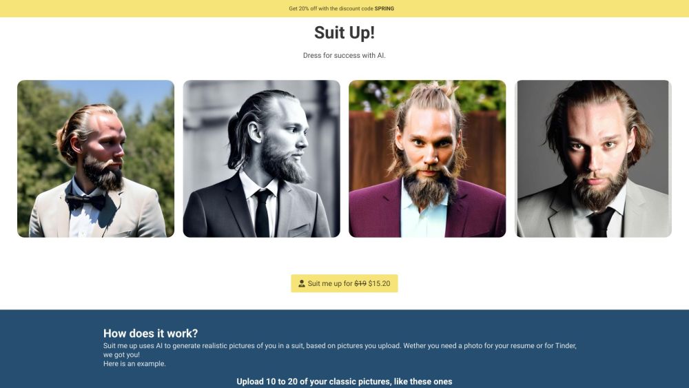 Suit Me Up: AI Tool for Ultra-Realistic Suit Pictures