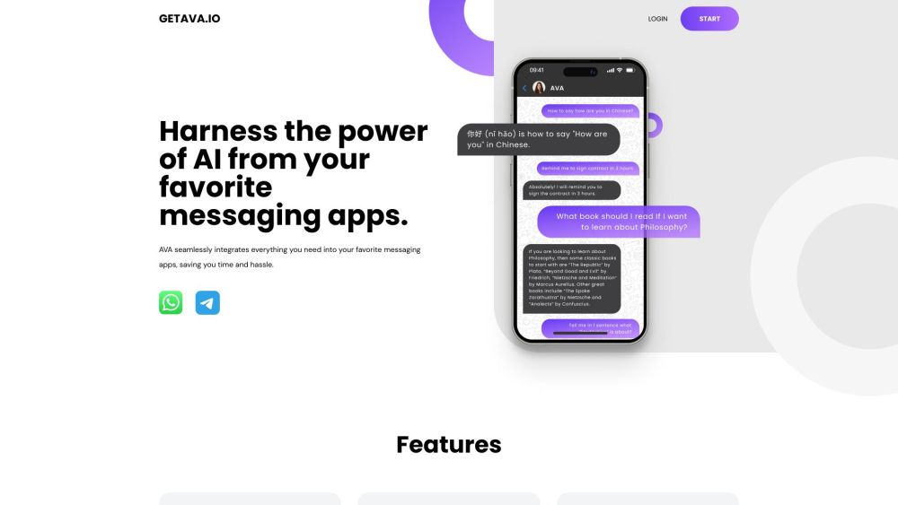 AVA | AI: Smart AI Tool for Messaging Apps