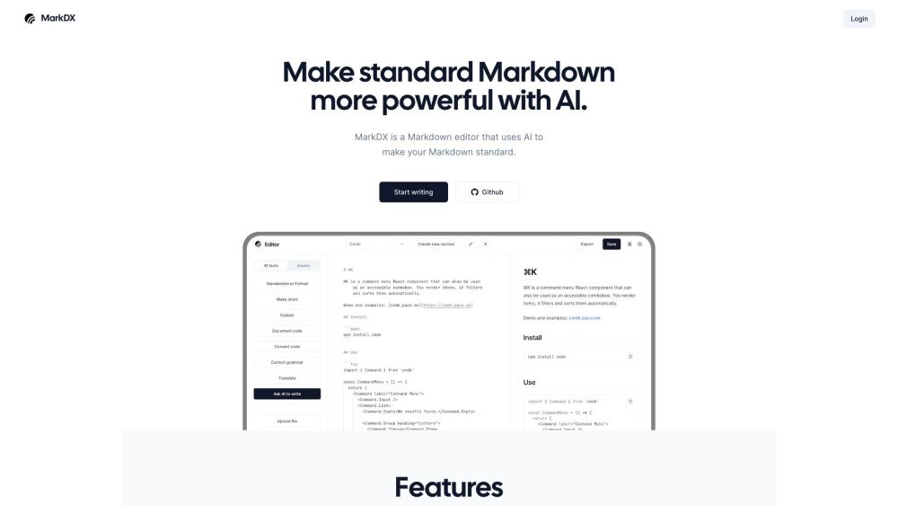 MarkDX: AI Tool for Standard Markdown