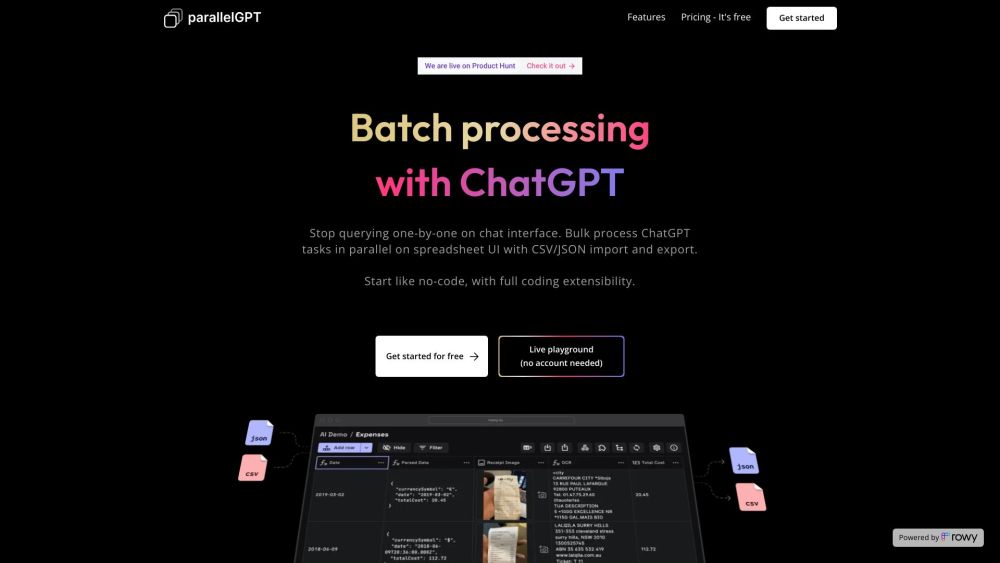 Batch / Bulk processing for ChatGPT AI: Import prompts in bulk, process queries in parallel on a spreadsheet UI. Collaborate and tweak prompts in low code.