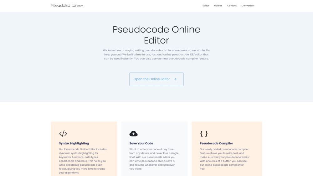 PseudoEditor: Free AI Tool for Pseudocode Editing