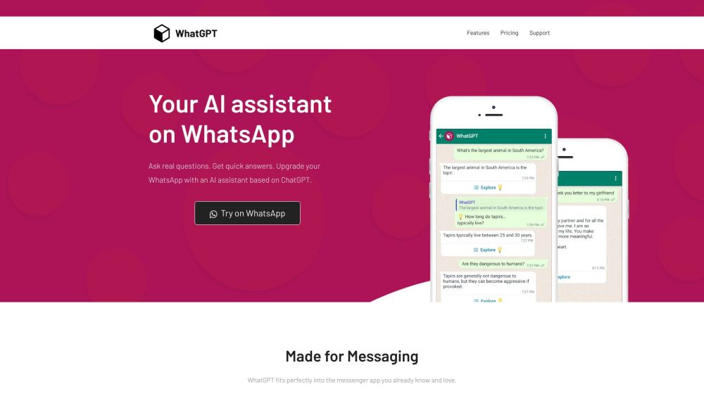 WhatGPT: Free AI Tool for WhatsApp Chats