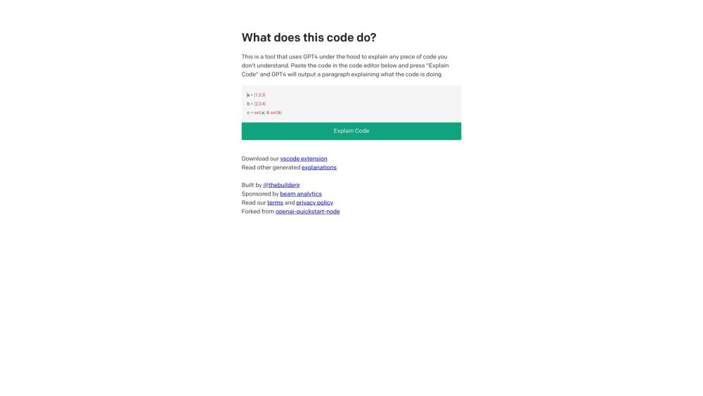Code Explain: AI Tool for Code Explanations