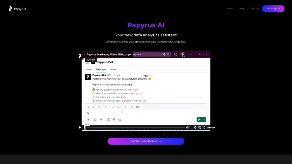 Papyrus AI: Slack Chatbot & AI Tool for Easy Data Analysis