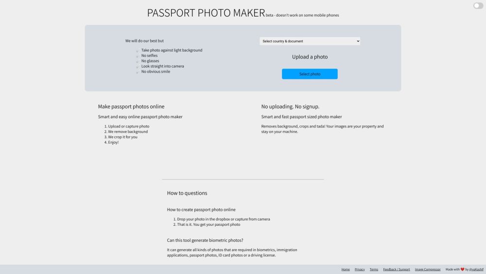 Passport Photo Maker: AI Tool for Global Passport Photos