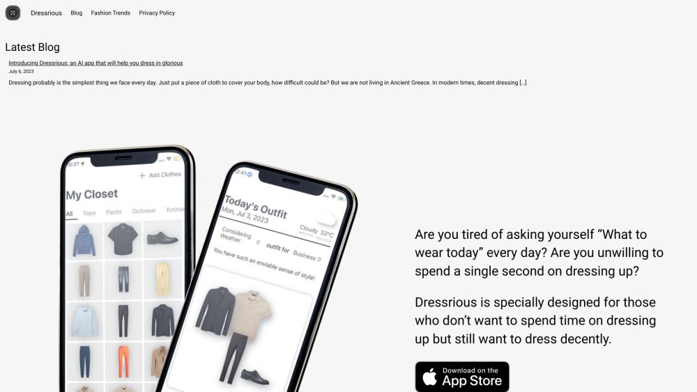 Dressrious: AI Tool for Personalized Daily Outfits