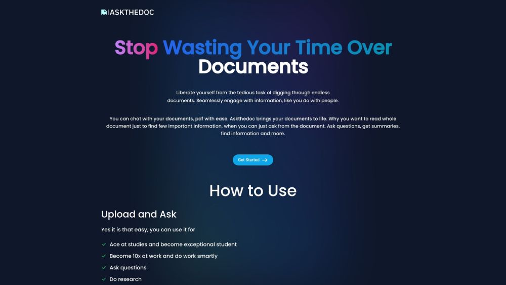 AsktheDoc: AI Tool for Chatting with Docs & PDFs