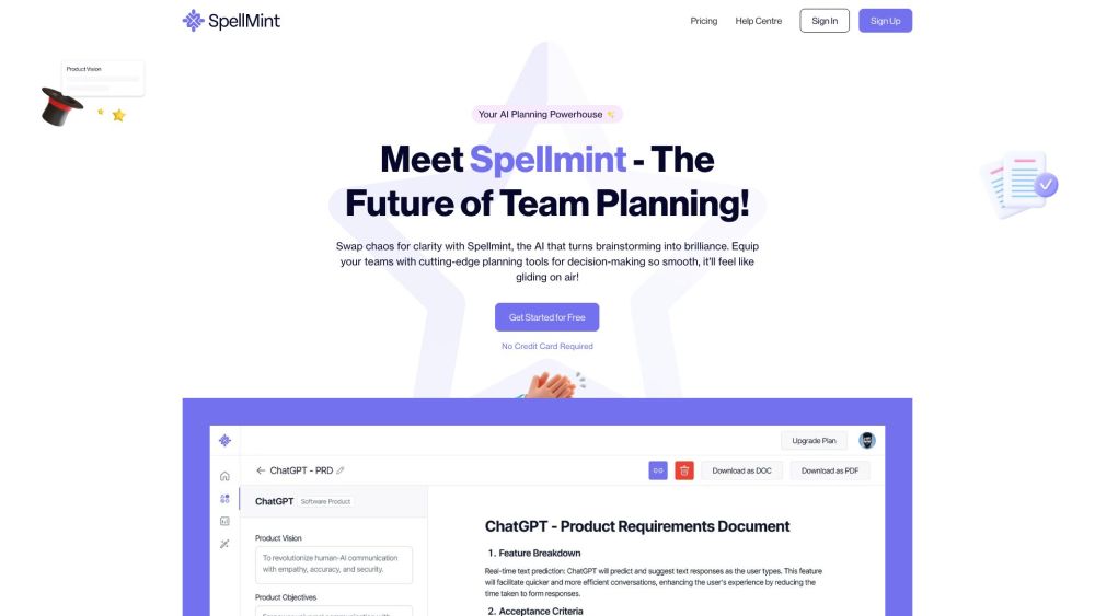 Spellmint: AI-powered team planning tool - transforms brainstorming into brilliance