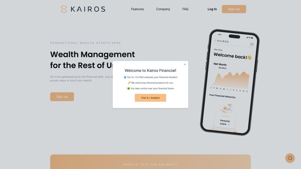 Product Name: Kairos Financial ai tool Planning