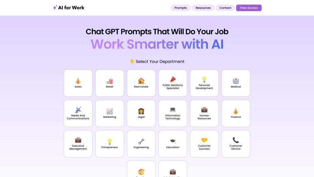 AIforWork.co: AI Tool for Job-Specific Prompts