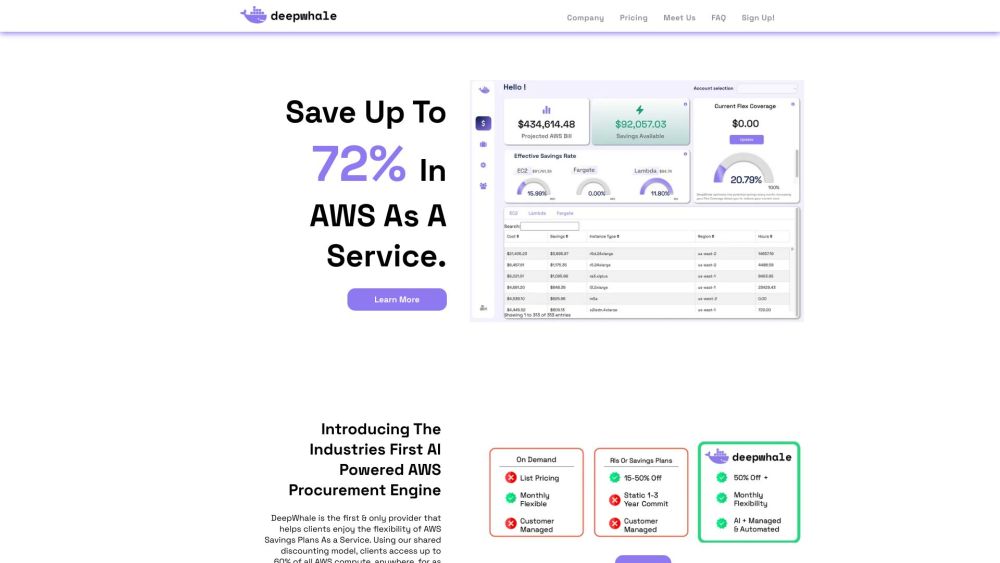 DeepWhale: AI Tool - Cloud Optimization Service