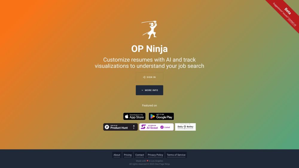 OP Ninja: AI Resume Builder & Tracking