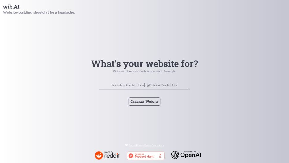 wib.AI: AI Tool for Effortless Website Creation