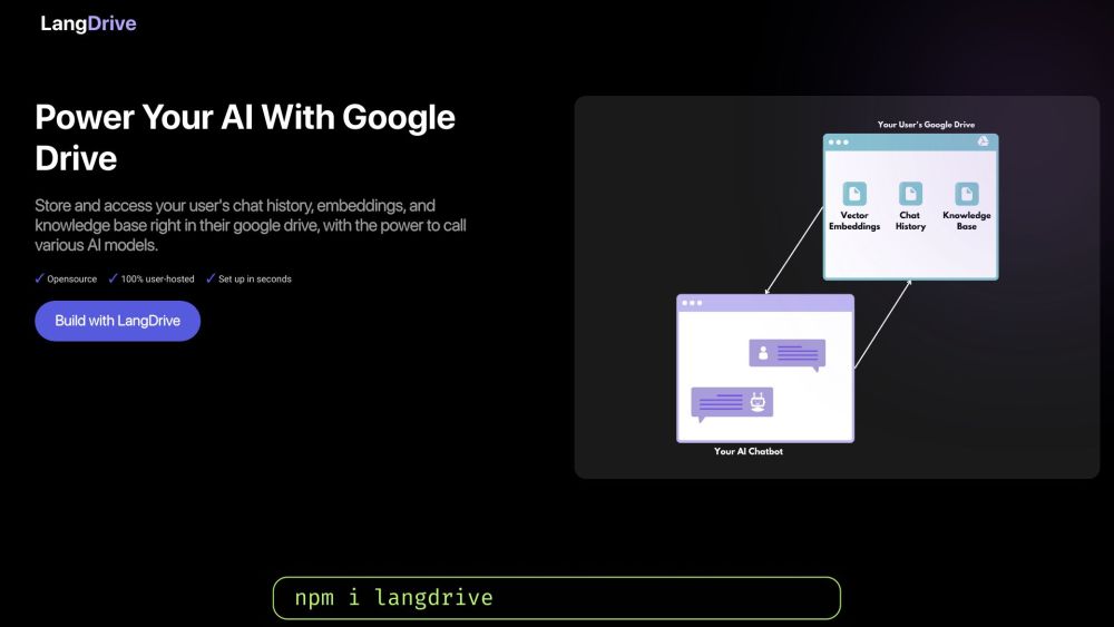 LangDrive: Securely Store & Manage AI Data on Google Drive - AI Tool