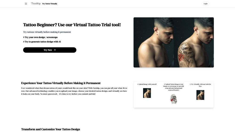 Tatship: AI Tool for Virtual Tattoo Previews