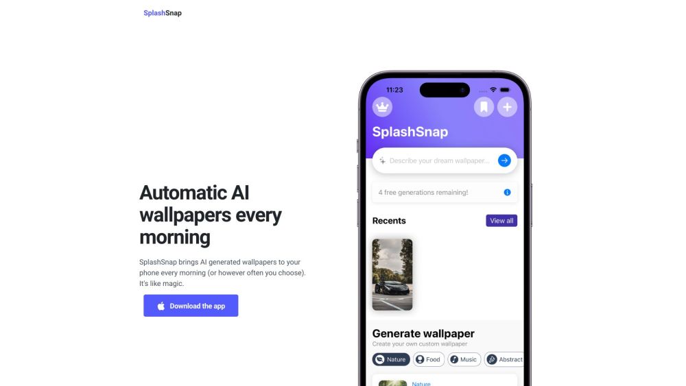 SplashSnap: AI Tool for iOS Wallpaper Automation