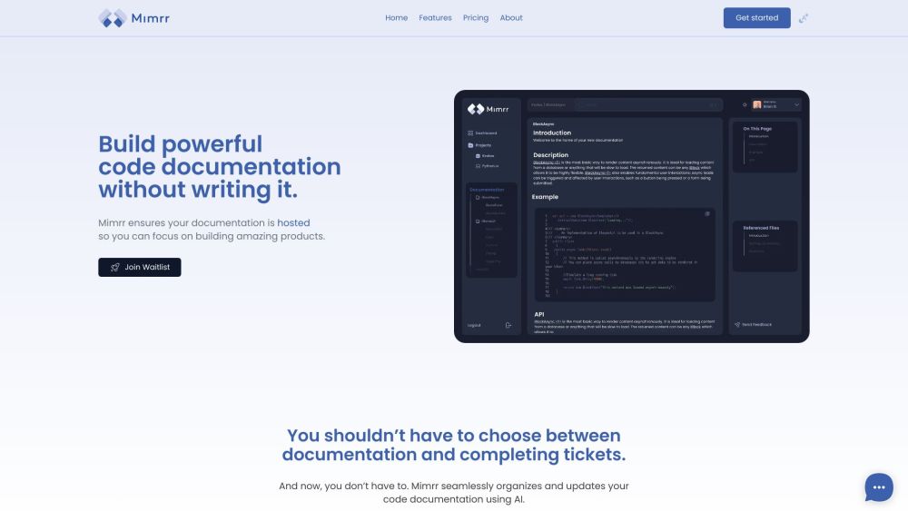 Mimrr: AI Tool for Effortless Code Documentation