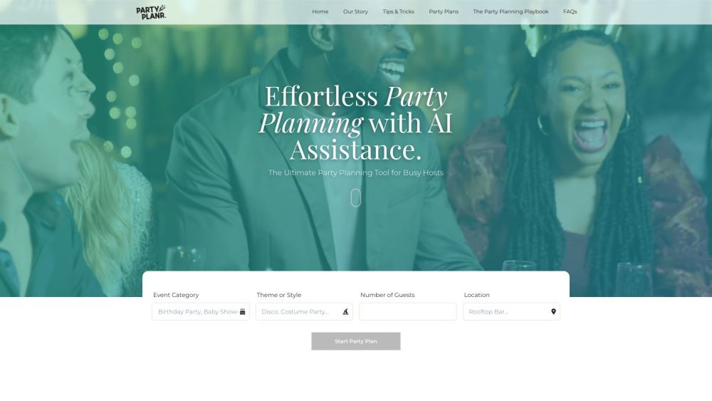 PartyPlanner: AI Tool for Instant Party Plans