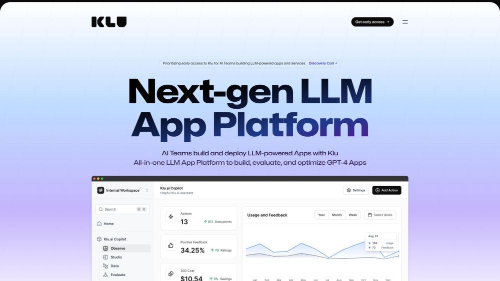 Klu: AI Tool for Generative App Design & Deployment