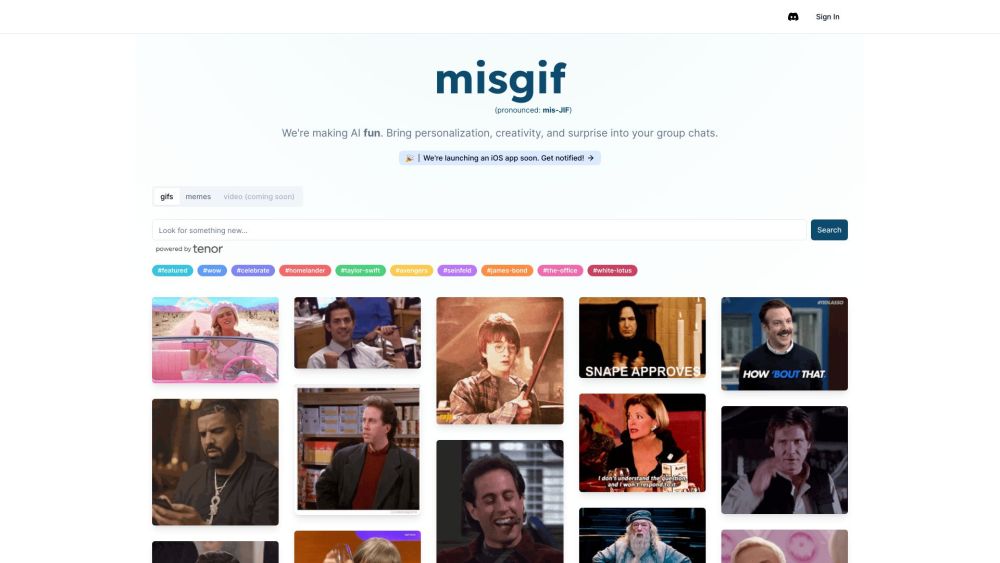 Misgif: AI Tool for Starring in Favorite Shows by Product Name