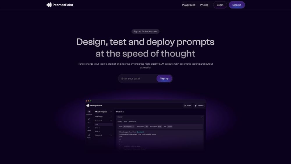 PromptPoint: No-Code AI Tool for Prompt Engineering