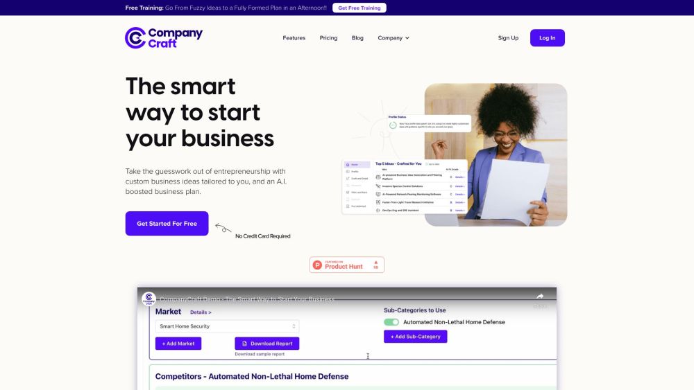 CompanyCraft: Personalized Business Ideas & AI Tool