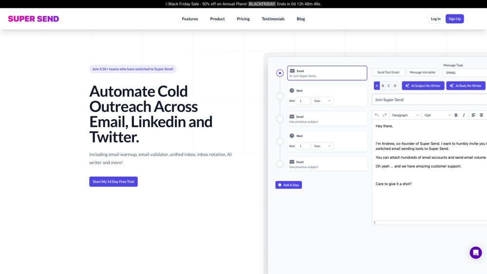 Super Send: AI Tool for Cold Outreach Automation