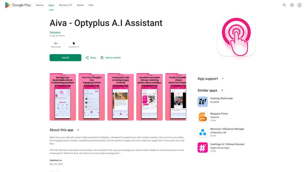 Aiva - Optyplus A.I Assistant: AI Tool for Social