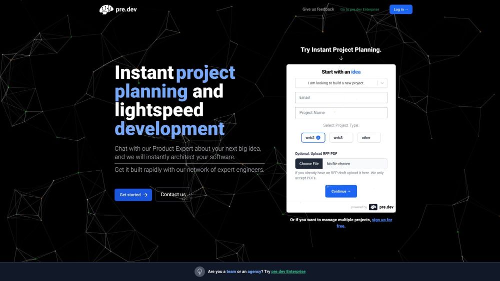 pre.dev: AI Tool for Instant Project Planning