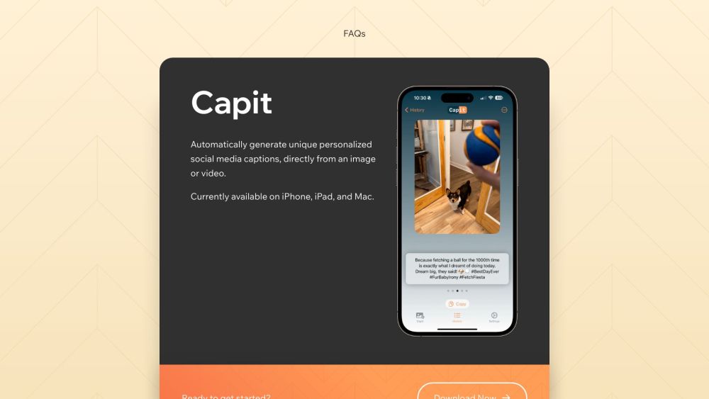 Capit: AI Tool for Captivating Social Media Captions