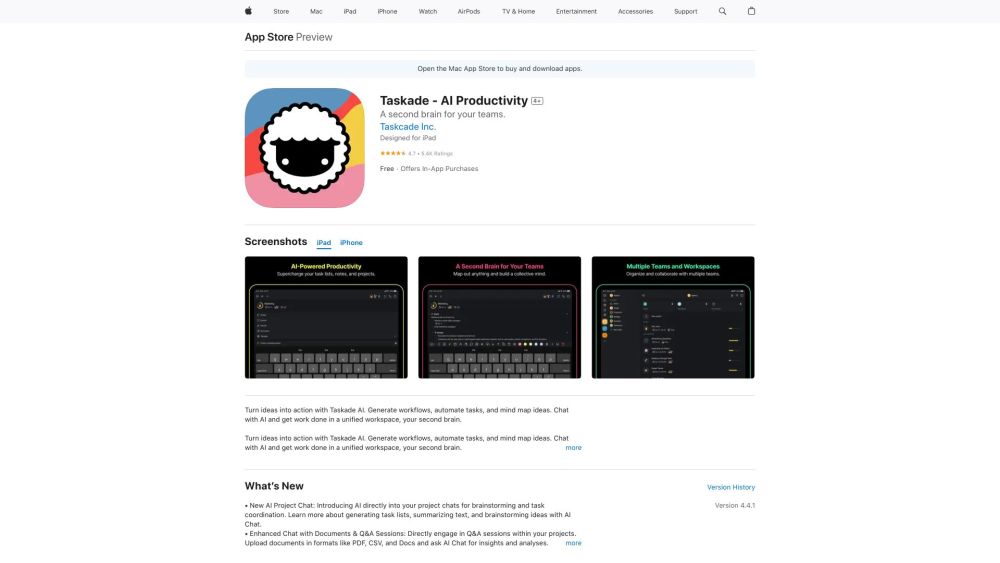 Taskade: AI-Powered Productivity App & Second Brain #ai tool