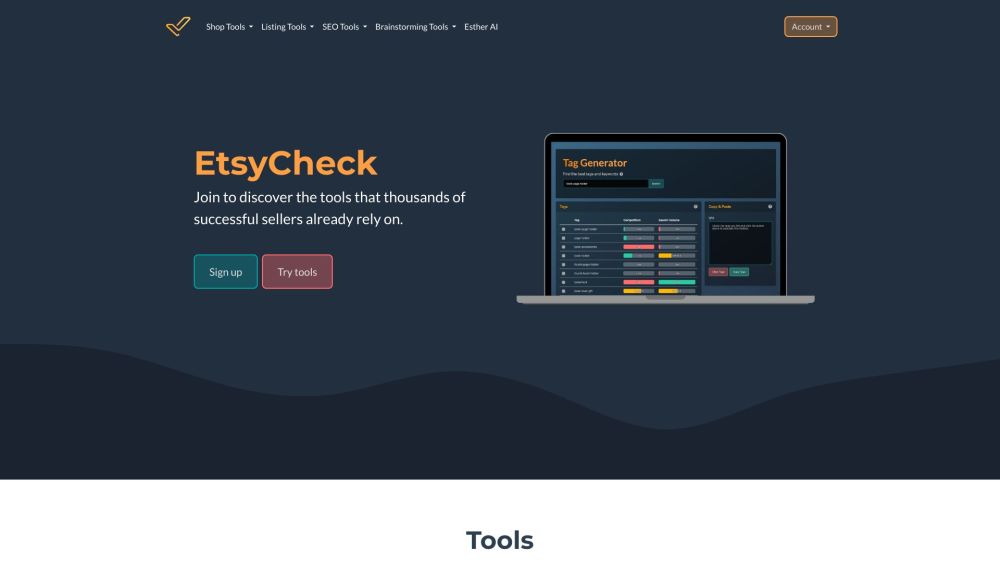 EtsyCheck: Product Name ai tool for Etsy