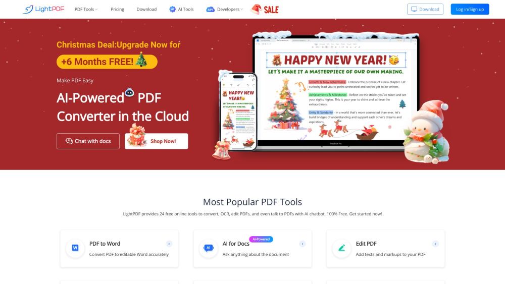 LightPDF: AI Tool for Free PDF Edit & Convert