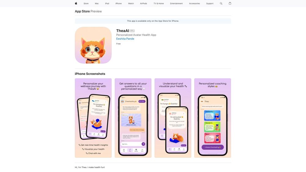 TheaAI: Personalized avatar health app - AI tool