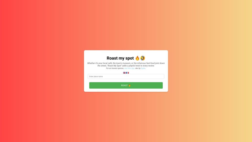 Roast My Spot: AI Tool for Hilarious Review Roasts